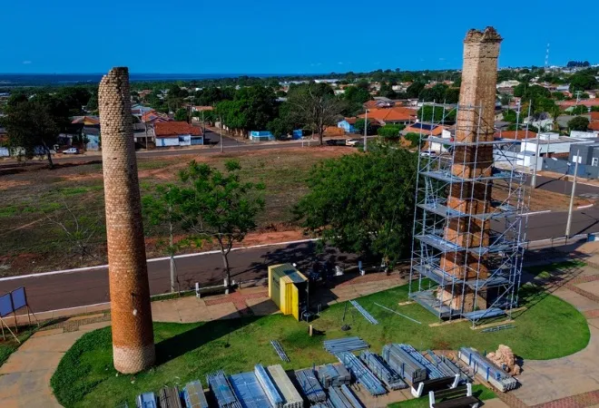 Prefeitura de Bataguassu inicia restauração das torres da antiga Cerâmica da Fonte