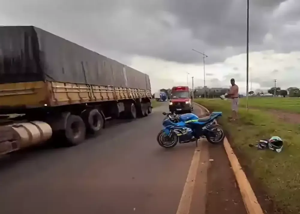 Empresário morre ao perder controle de motocicleta em trevo da BR-163