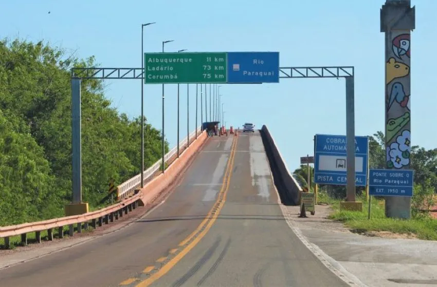 Ponte sobre o Rio Paraguai em Corumbá terá interdição de 19 horas para concretagem